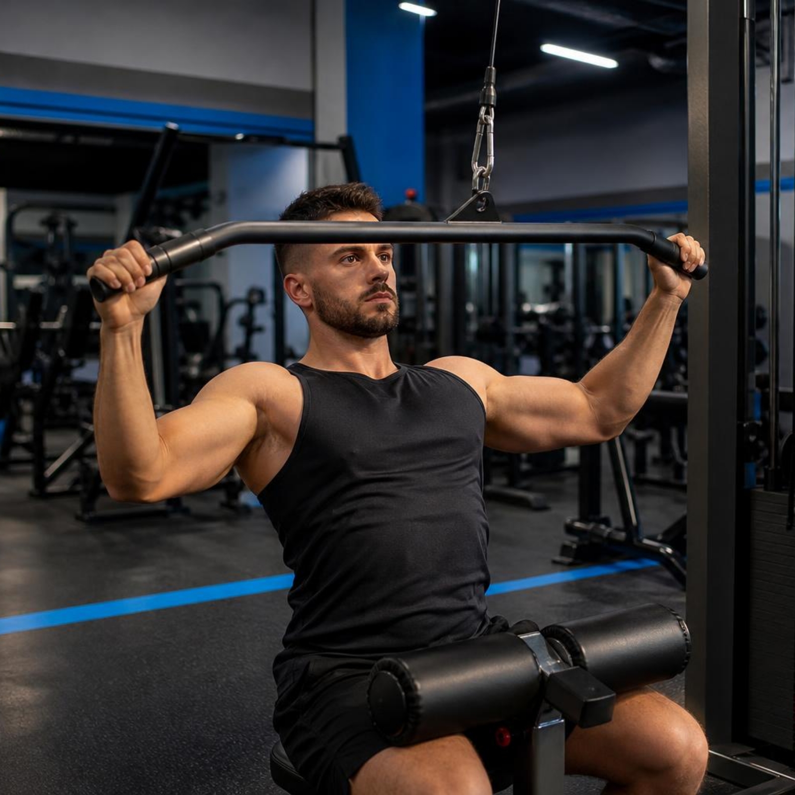 Lat Pulldown Bar - Lat Pulldown Bar Comfortable Grip Cable