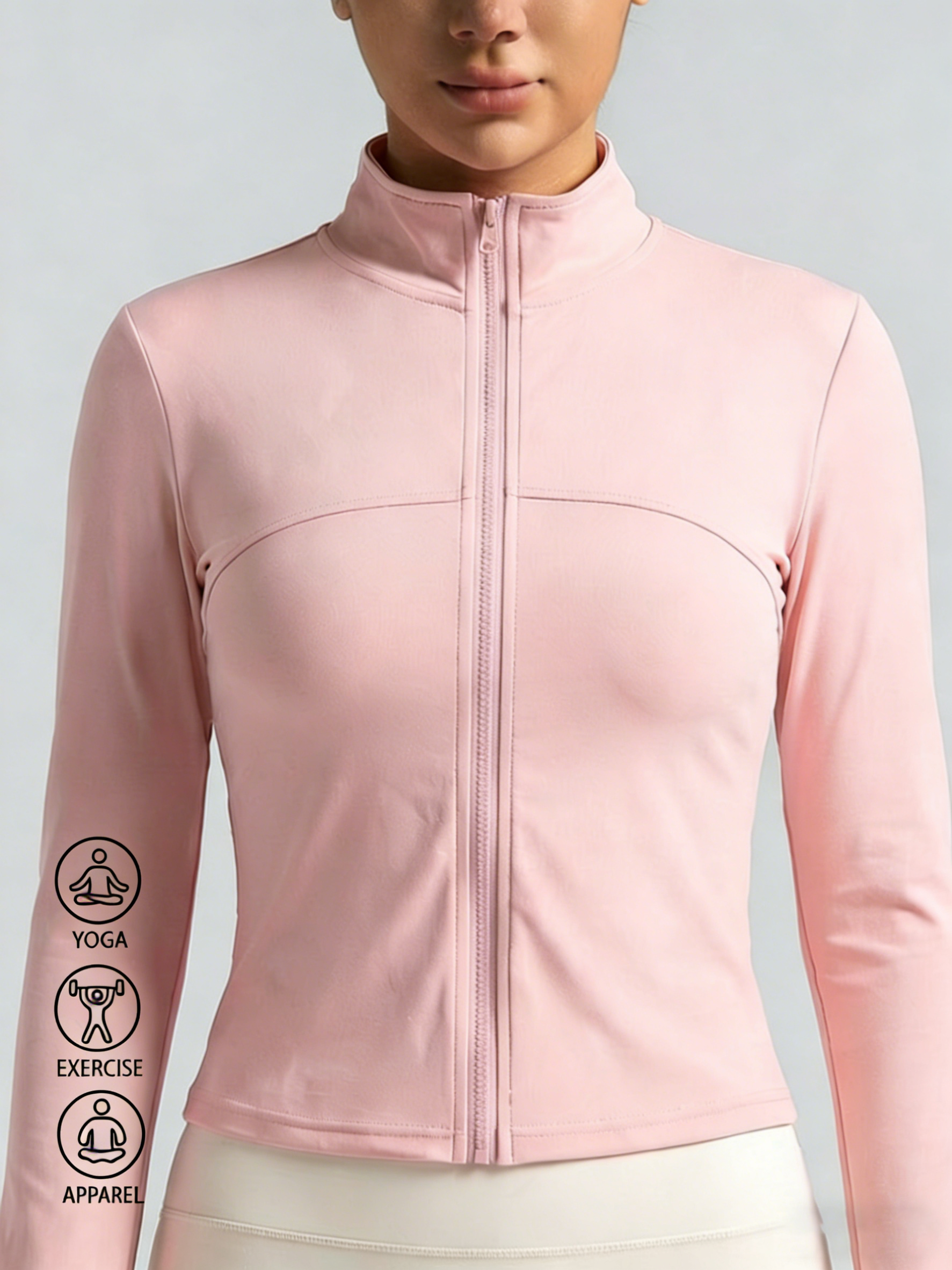 Yoga For Fitness - New Women Light Pink Yoga Coat