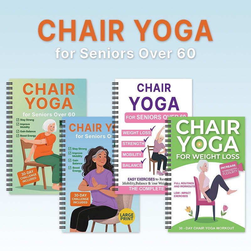Yoga Fitness Journal - Elderly Chair Yoga Slimming Notebook Spiral