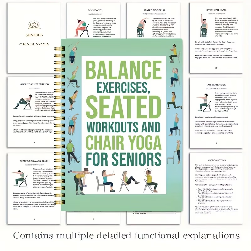 Yoga Fitness Journal - Chair Yoga Exercise Notebook For Seniors