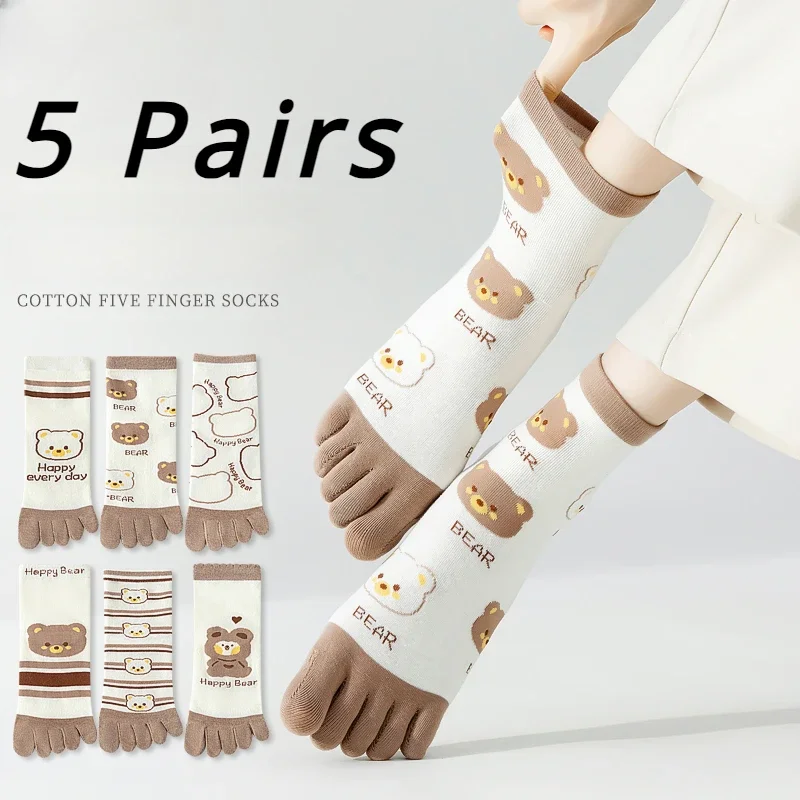 Yoga Toe Separator - 5 Pairs Five Finger Socks Women