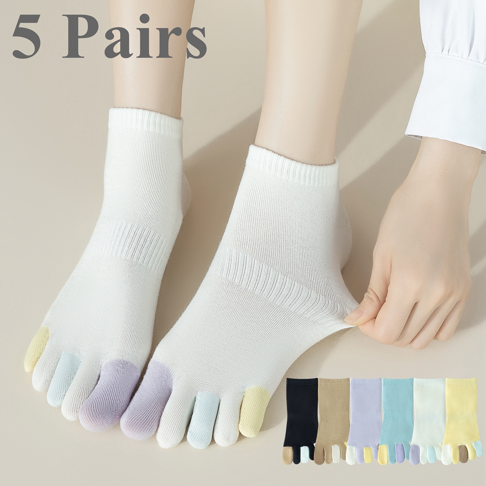 Yoga Toe Separator - 5 Pairs Anti-slip Toe Socks Women