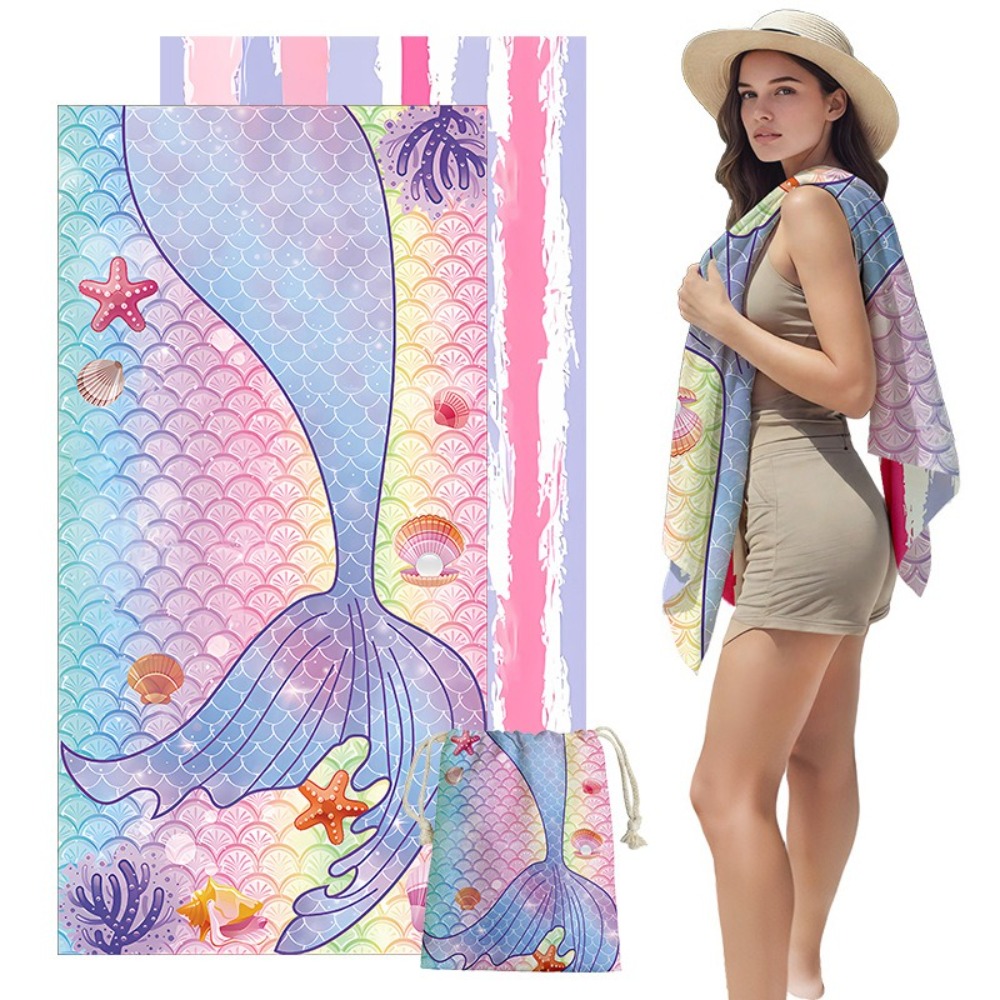 Yoga Mat For Fitness - Fish Tail Print Beach Towels and