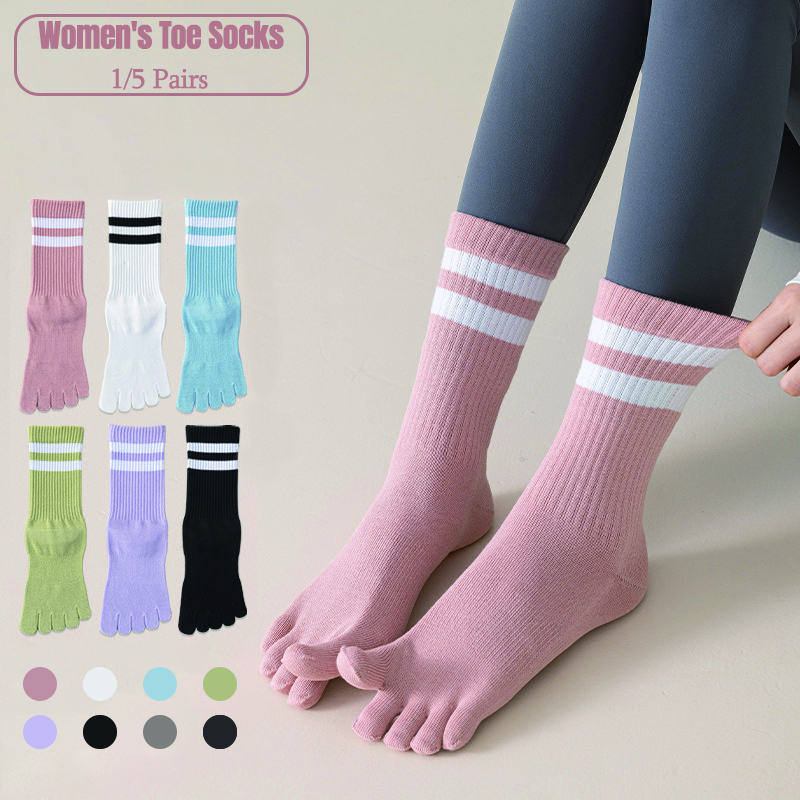 Yoga Toe Separator - 1/5 Pairs Women Five Toe Mid