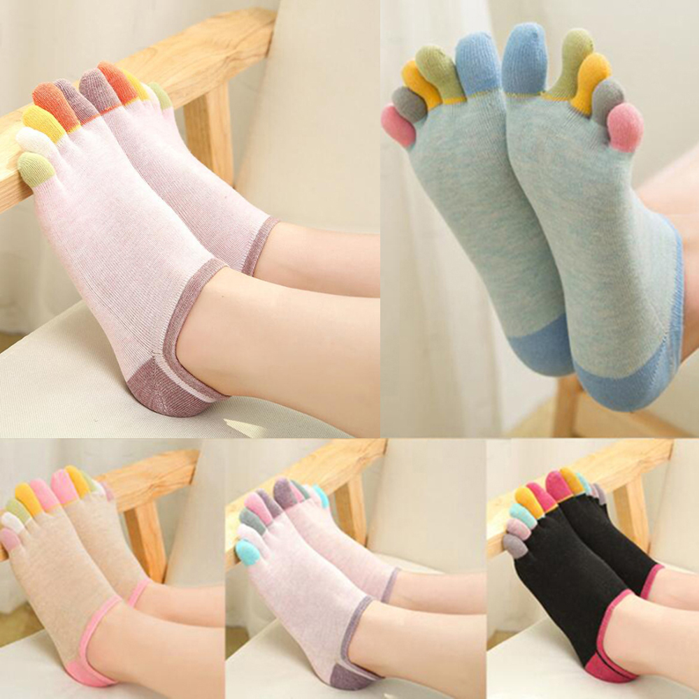 Yoga Toe Separator - 1/5Pairs Women Sports Toe Socks with