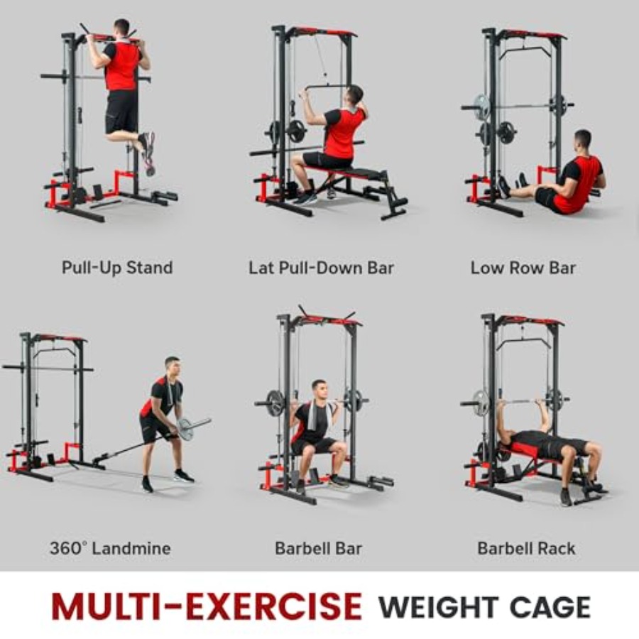 Power Cage Smith Machine Multi - Lat Pulldown Bar review and price
