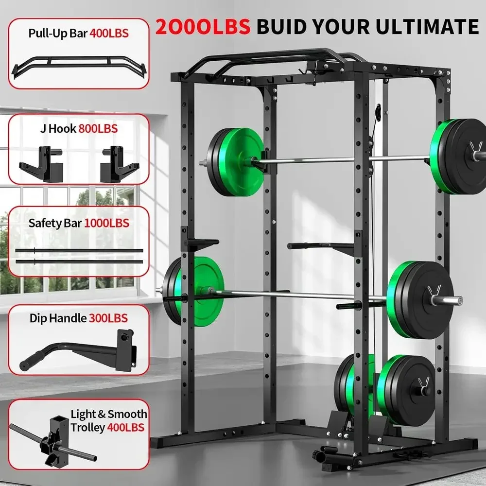 2000LBS Capacity Power Rack wi - Lat Pulldown Bar review and price