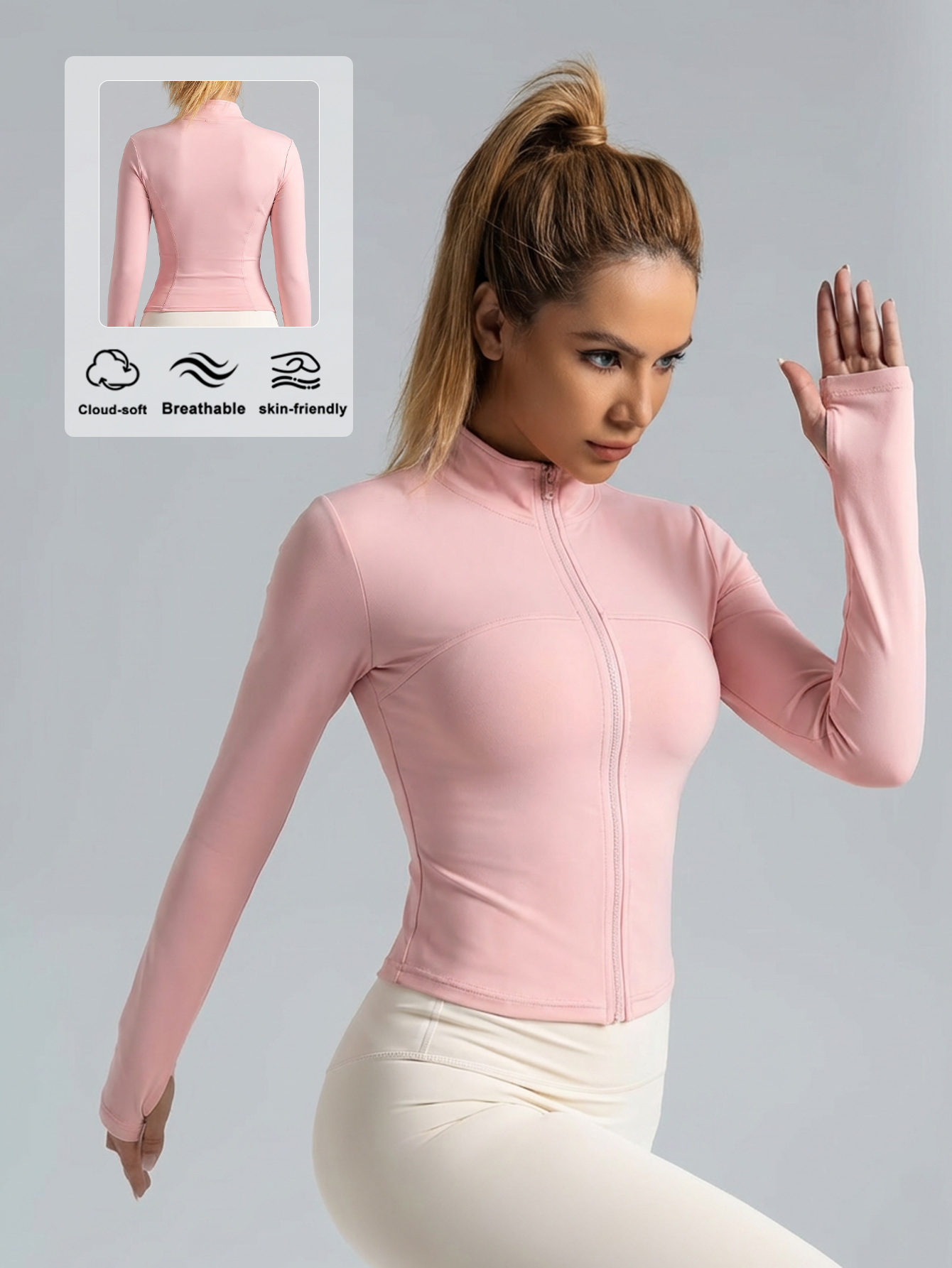 New Women Light Pink Yoga Coat - Yoga For Fitness review and price