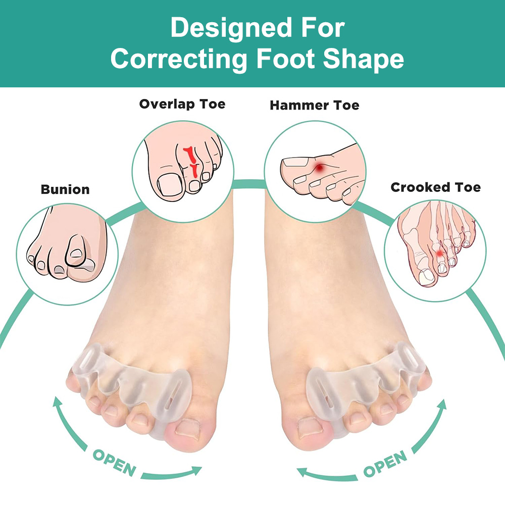 1Pair Gel Hard Silicone Toe Fi - Yoga Toe Separator review and price