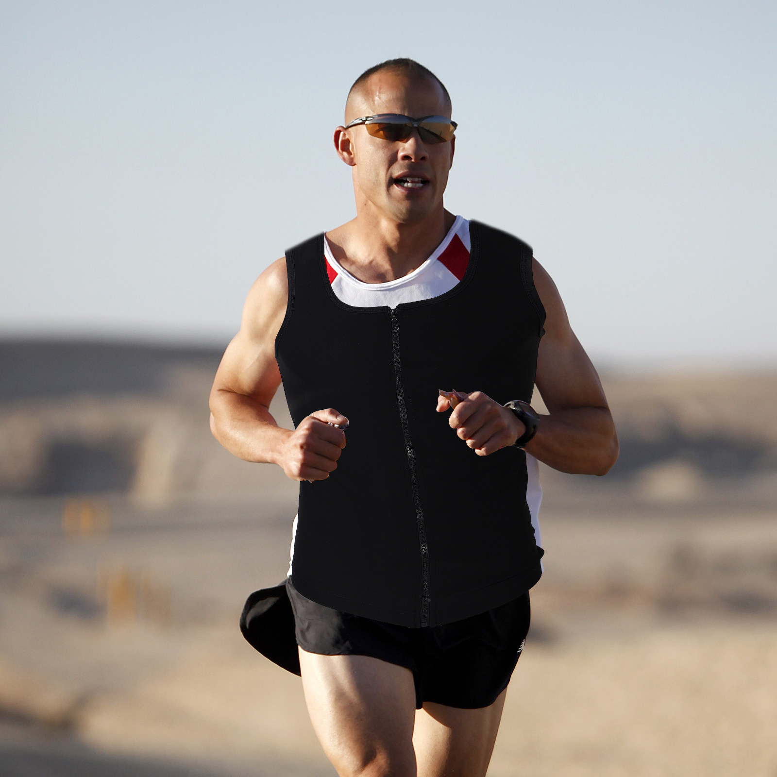 Mens Zip Up Sweat Vest Workout - Yoga Fitness Trainer review and price