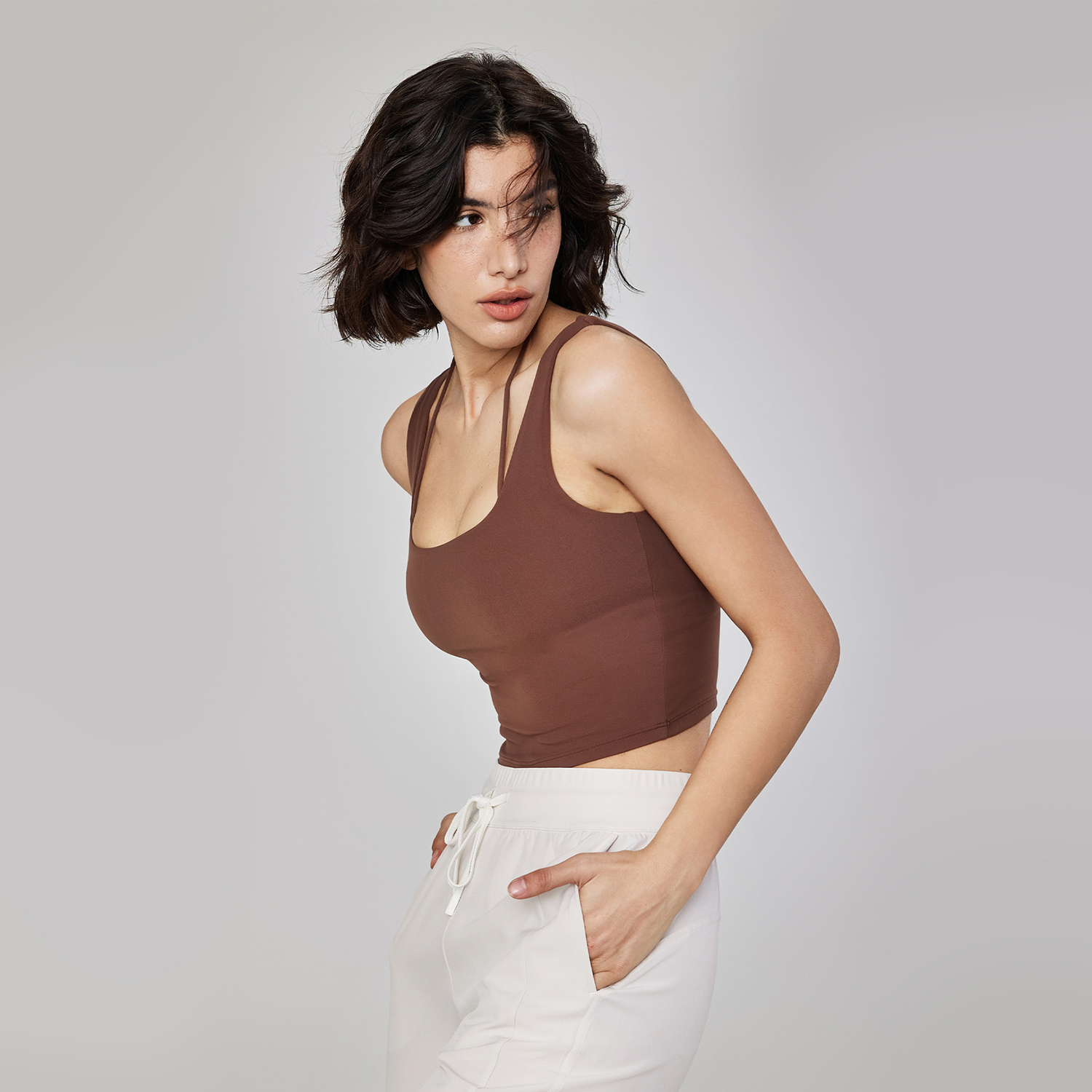 Nude Feel Fake Two-Piece Sport - Yoga Fitness Exercises review and price