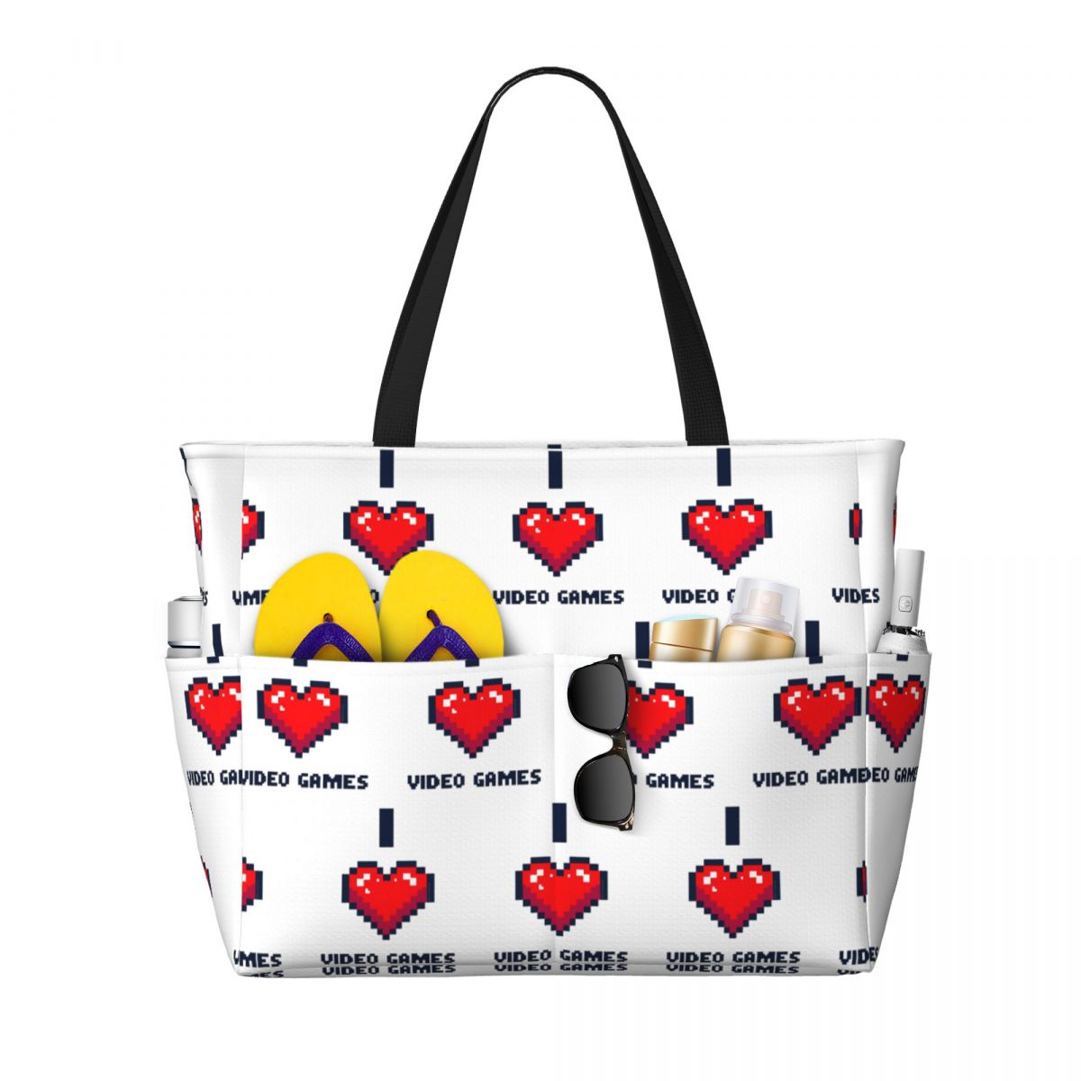 I Heart Video Games Beach Tote - Yoga Fitness Videos Free review and price
