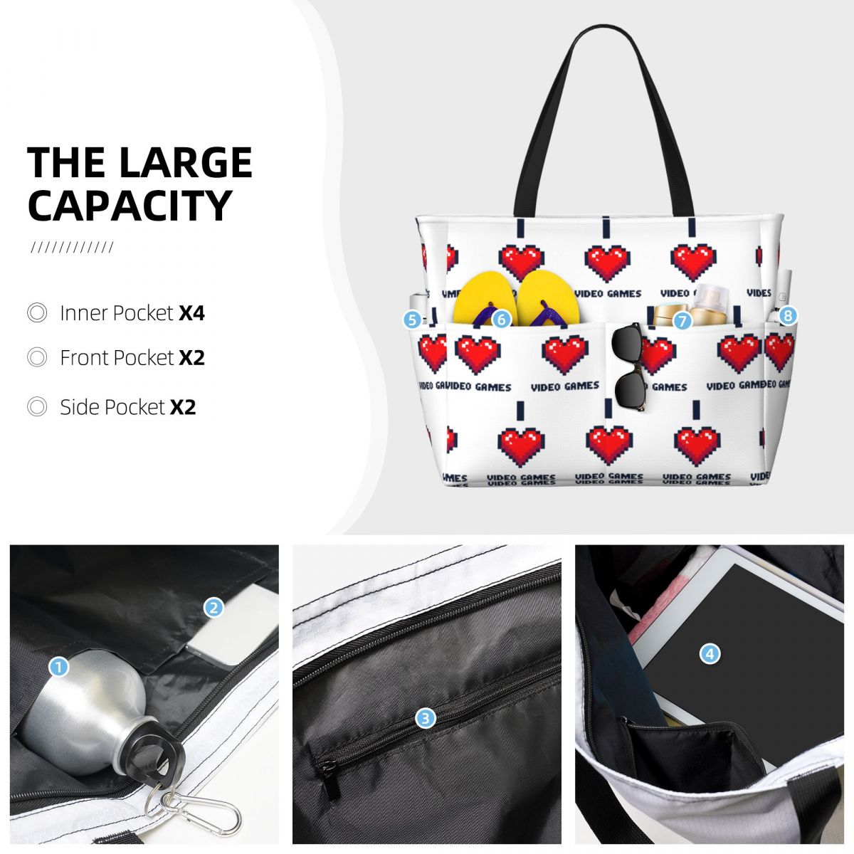 I Heart Video Games Beach Tote - Yoga Fitness Videos Free review and price